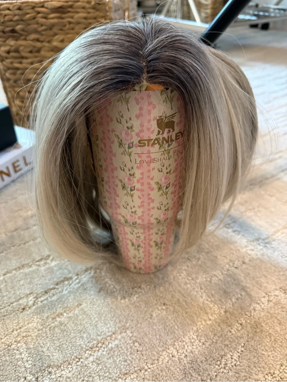 Women's Rooted Ash Blonde Bob Wig - Natural Ombre